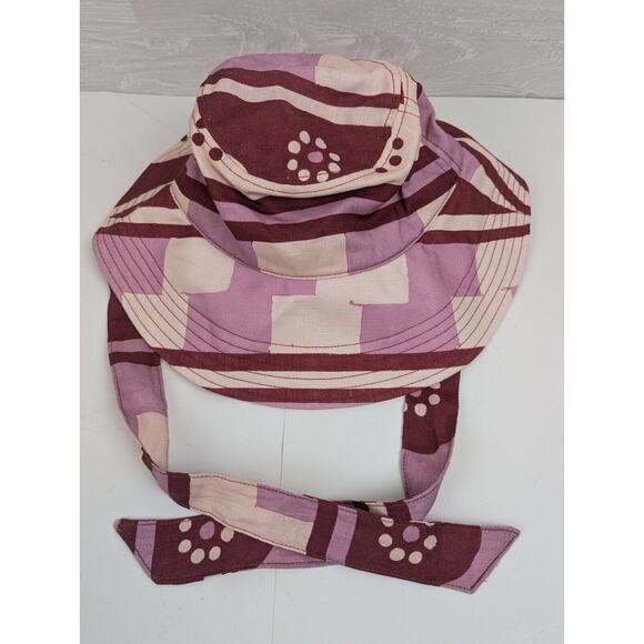 Madewell NWT Lantern Pink Bucket Hat 100% Linen Wide Brim Sun Hat With Tie M/L main image 9